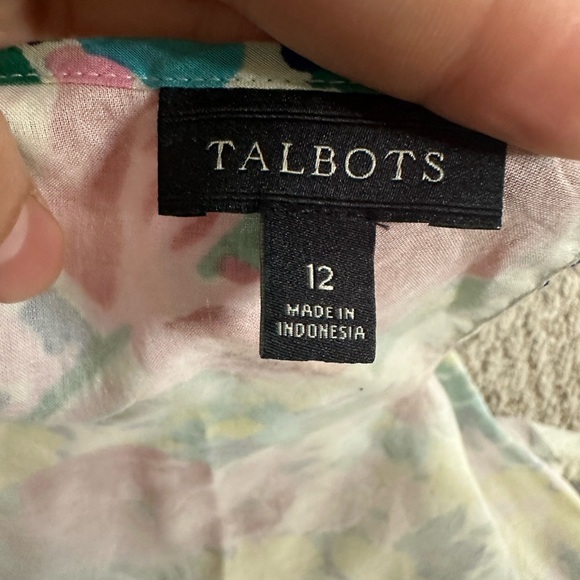 Talbots Pastel Floral Top size 12 - Picture 4 of 8